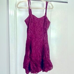 Elegant Burgundy Lace Dress